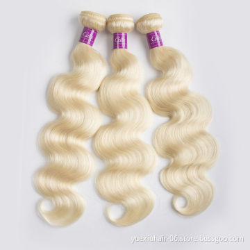 12a grade Wholesale Blonde Brazilian Virgin Hair Weave Bundles  Body 3 Bundles With Lace Closure